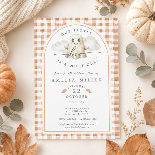 Herbst-Gingham-Our Little Boo-Geist-Baby-Party Einladung