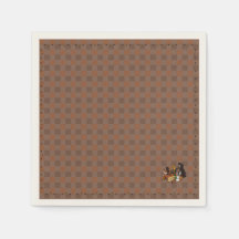 Herbst-Gingham-Standard-Papier-Servietten