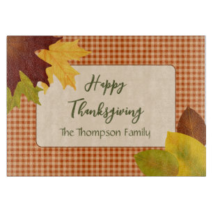 Herbst-Gingham-Thanksgiving-Schneidbrett Schneidebrett