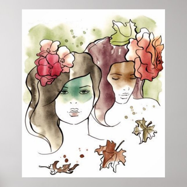 Herbst-Girls-Poster Poster (Vorne)