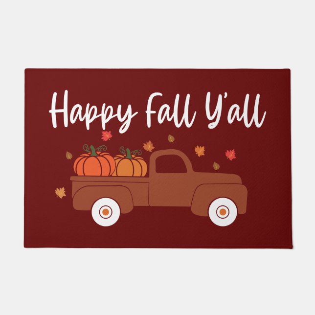 Herbst glücklicher Fall Y'all Door Mat Fußmatte (Vorderseite)