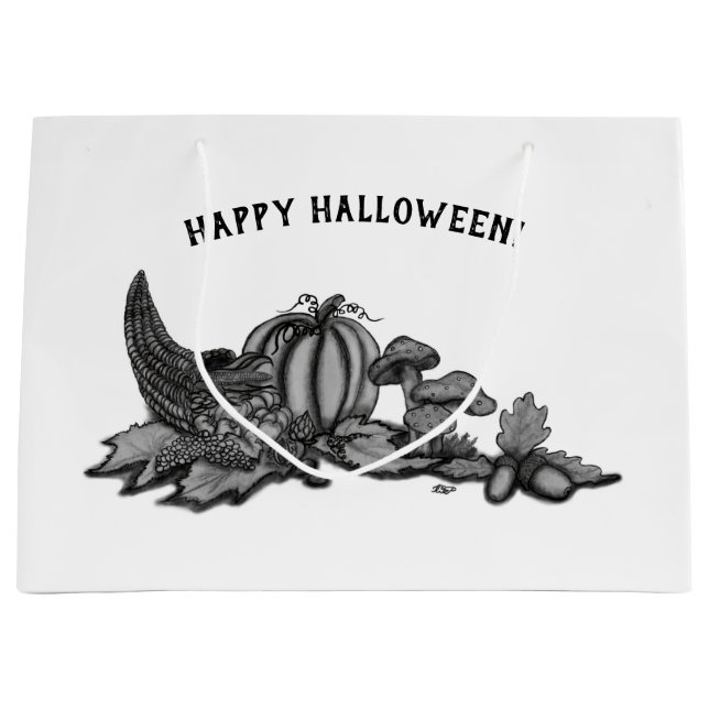 Herbst, glückliches Halloween! Große Geschenktüte (Vorderseite)