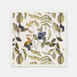 Herbst-Gold-Blätter & Blue Berries Serviette