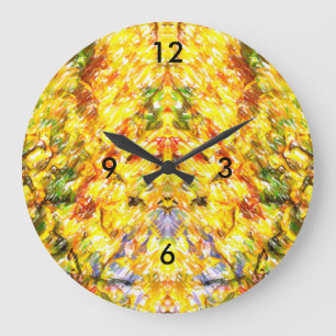 Herbst Gold Große Wanduhr