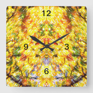 Herbst Gold Quadratische Wanduhr