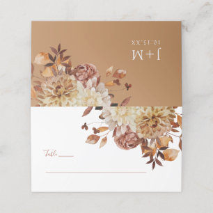 Herbst Gold Terrakotta Aquarell Blumen Hochzeitspl Platzkarte