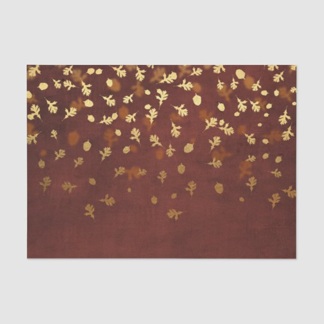 Herbst-Gold verlässt Muster Seidenpapier (Vorderseite)