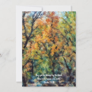 Herbst-Goldbäume und Glaube Bibelvers Flat Card Dankeskarte