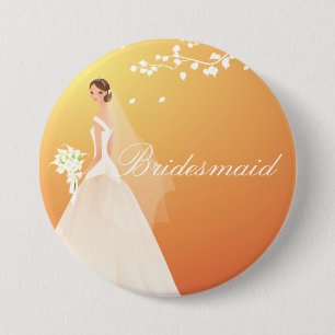 Herbst-Goldbraut-Brautjungfern-Braut-Party-Knopf Button