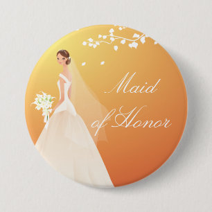 Herbst-GoldTrauzeugin-Brautparty-Knopf Button