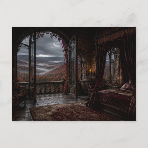 Herbst-Gotik-Baldachin-Schlafzimmer-Postkarte Postkarte