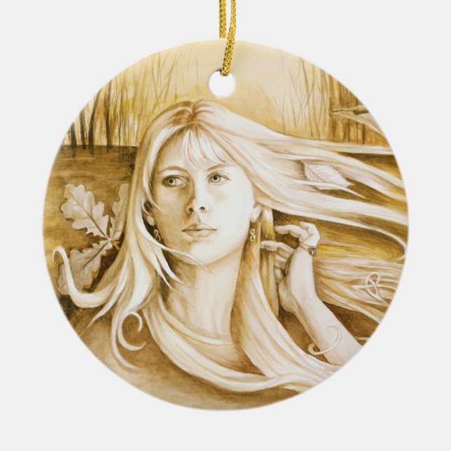 "Herbst-" Göttin-Verzierung/Anhänger Keramik Ornament (Vorne)