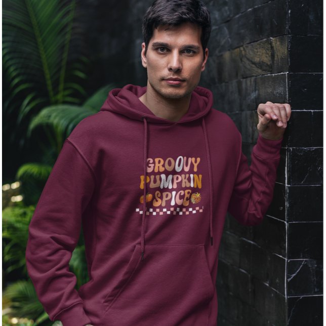 Herbst-Groovy Pumpkin Gewürzdesign Hoodie (Von Creator hochgeladen)