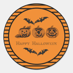 Herbst/Halloween/Kürbis Klassischer Rundsticker Runder Aufkleber