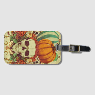 Herbst/Halloween/Kürbis/Skelett Gepäckanhänger