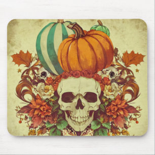 Herbst/Halloween/Kürbis/Skelett Mousepad