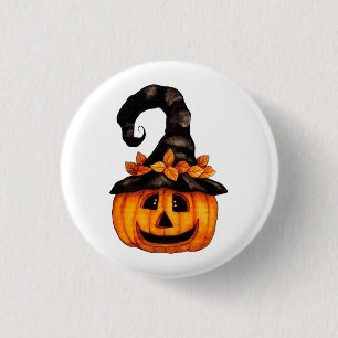 Herbst-Halloween-Kürbislaterne-Kürbis-Knopf Button