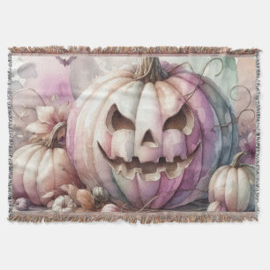 Herbst-Halloween-Kürbisse Aquarellmalerei Decke