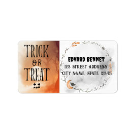 Herbst Hallowen Moon Bat Ghost Adressaufkleber