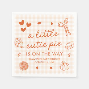 Herbst Handgezeichnete A Little Cutie Pie Babypart Serviette