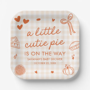 Herbst Handgezeichnete Baby-Party "A Little Cutie Pappteller