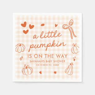 Herbst Handgezeichnete Kleine Kürbis-Baby-Party Serviette