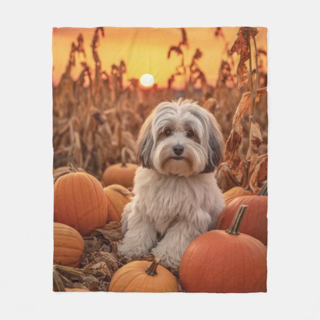 Herbst Havanese Fleecedecke (Vorderseite)