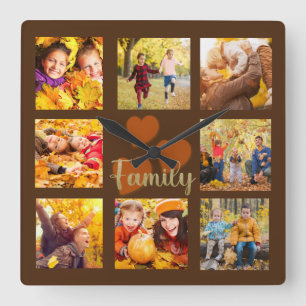 Herbst Herbst 8 Foto Brawn Gold Orange Herzfamilie Quadratische Wanduhr