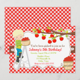 Herbst Herbst Apple Picking Blonde Geburtstag Einladung
