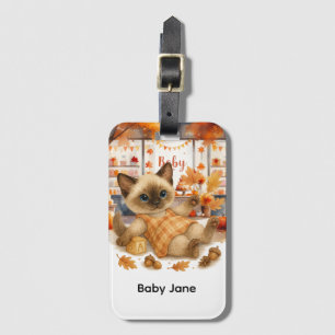 Herbst Herbst Babydusche für Katzenliebhaber Gepäckanhänger