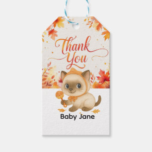 Herbst Herbst Babydusche für Katzenliebhaber Geschenkanhänger