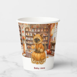 Herbst Herbst Babydusche für Katzenliebhaber Pappbecher