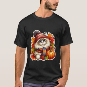 Herbst Herbst Birma Katze Besitzer Erntedankfest M T-Shirt