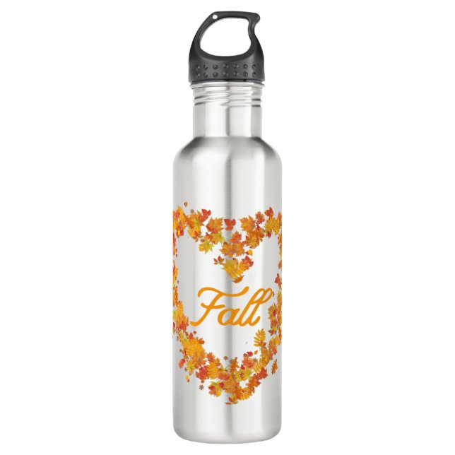 Herbst Herbst-Blätter Edelstahlflasche (Vorderseite)