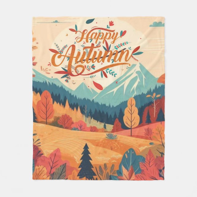 Herbst/Herbst/Blätter/farbig Fleecedecke (Vorderseite)