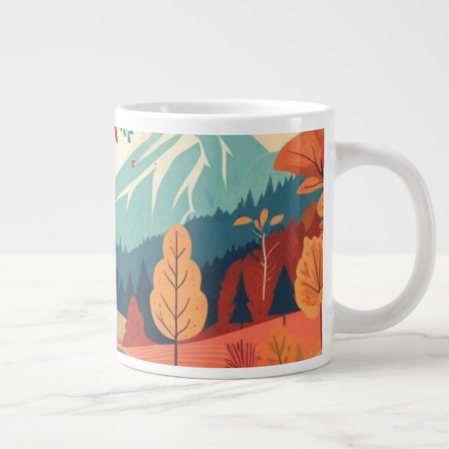 Herbst/Herbst/Blätter/farbig Jumbo-Tasse (Rechts)