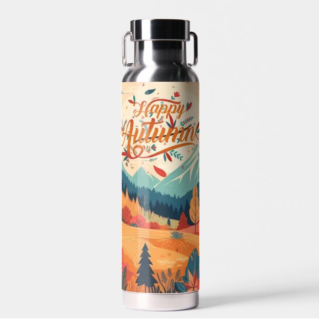 Herbst/Herbst/Blätter/farbig Trinkflasche (Vorne)