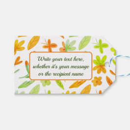 Herbst Herbst Blätter in grünen Orangen Geschenkma Geschenkanhänger