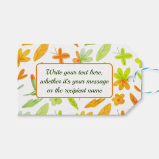 Herbst Herbst Blätter in grünen Orangen Geschenkma Geschenkanhänger