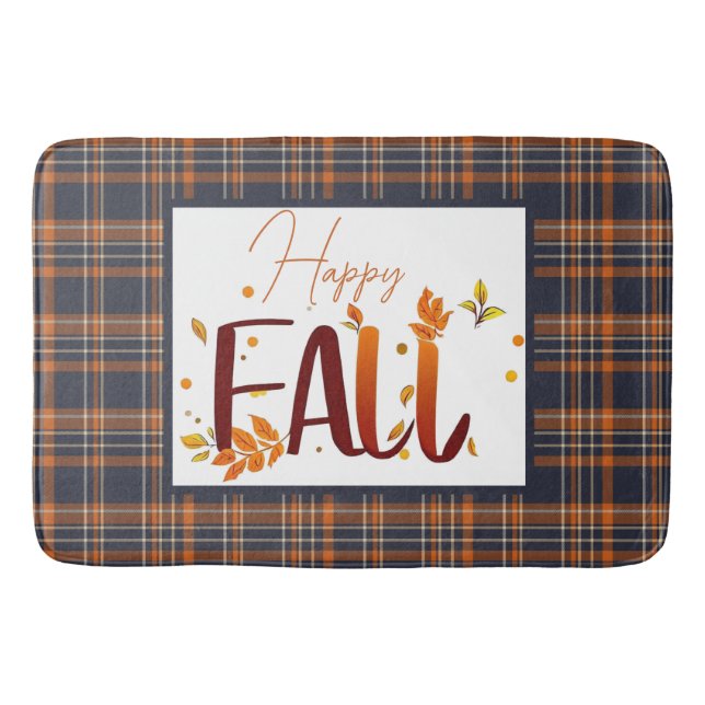Herbst/Herbst/Blätter/Kariert Badematte (Vorderseite)