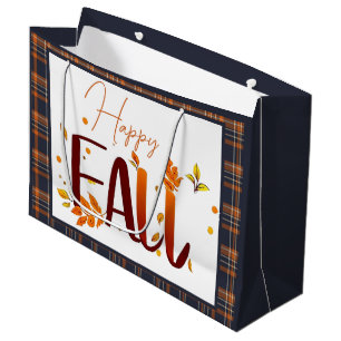 Herbst/Herbst/Blätter/kariert Große Geschenktüte
