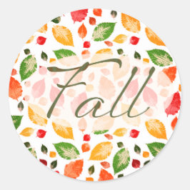 Herbst Herbst bleibt farbenfroh rustikal Runder Aufkleber
