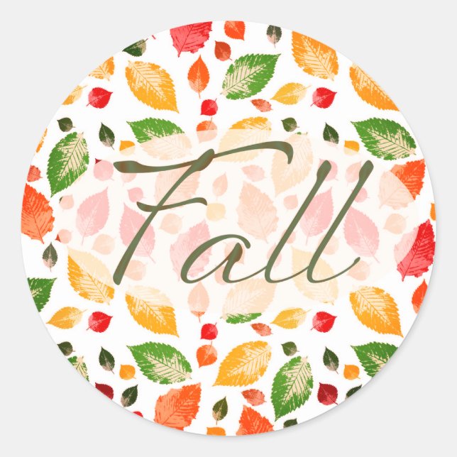 Herbst Herbst bleibt farbenfroh rustikal Runder Aufkleber (Vorderseite)