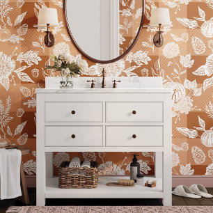 Herbst Herbst Blume & Pumpkin Orange Kariert Tapete