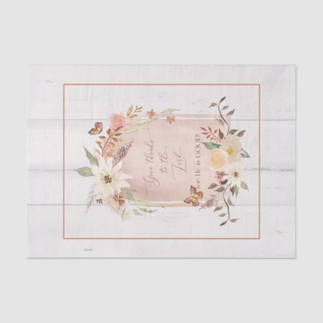 Herbst Herbst Blumen geben Dank Lord Decoupage Seidenpapier (Vorderseite)