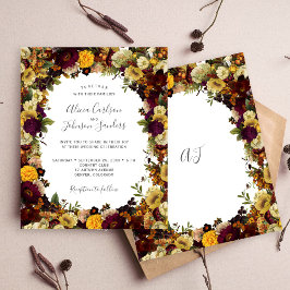 Herbst Herbst Blumenbudget Hochzeitseinladung