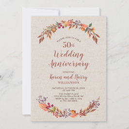 Herbst/Herbst Blumenladen zum 50. Hochzeitstag Einladung