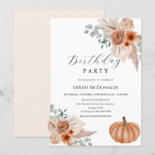Herbst Herbst Boho Frau Birthday Einladung