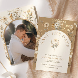 Herbst Herbst-Boho-Wildblume Hochzeitsfeier Foto Save The Date