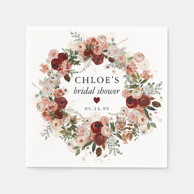 Herbst Herbst Brautparty Napkins Serviette (Vorderseite)